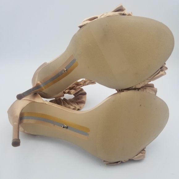 Sam Edelman Sawyer Satin Ruffle Ankle Strap Heels, Rosa Blush, Women's 6.5 - Picture 13 of 16